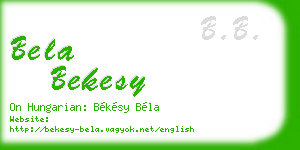 bela bekesy business card